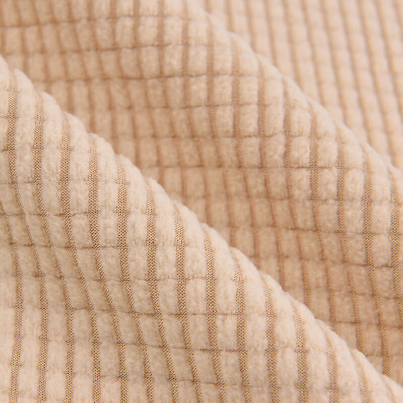 Plaid Jacquard Sofa Spandex Polar Fleece Fabric for Sofa Cover Wholesa 35
